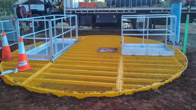 Install steel mesh safety cover